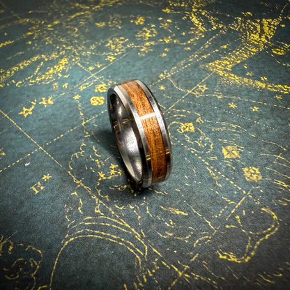 Tungsten Carbide Ring with Wood Inlay