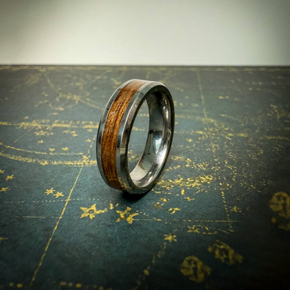 Tungsten Carbide Ring with Wood Inlay